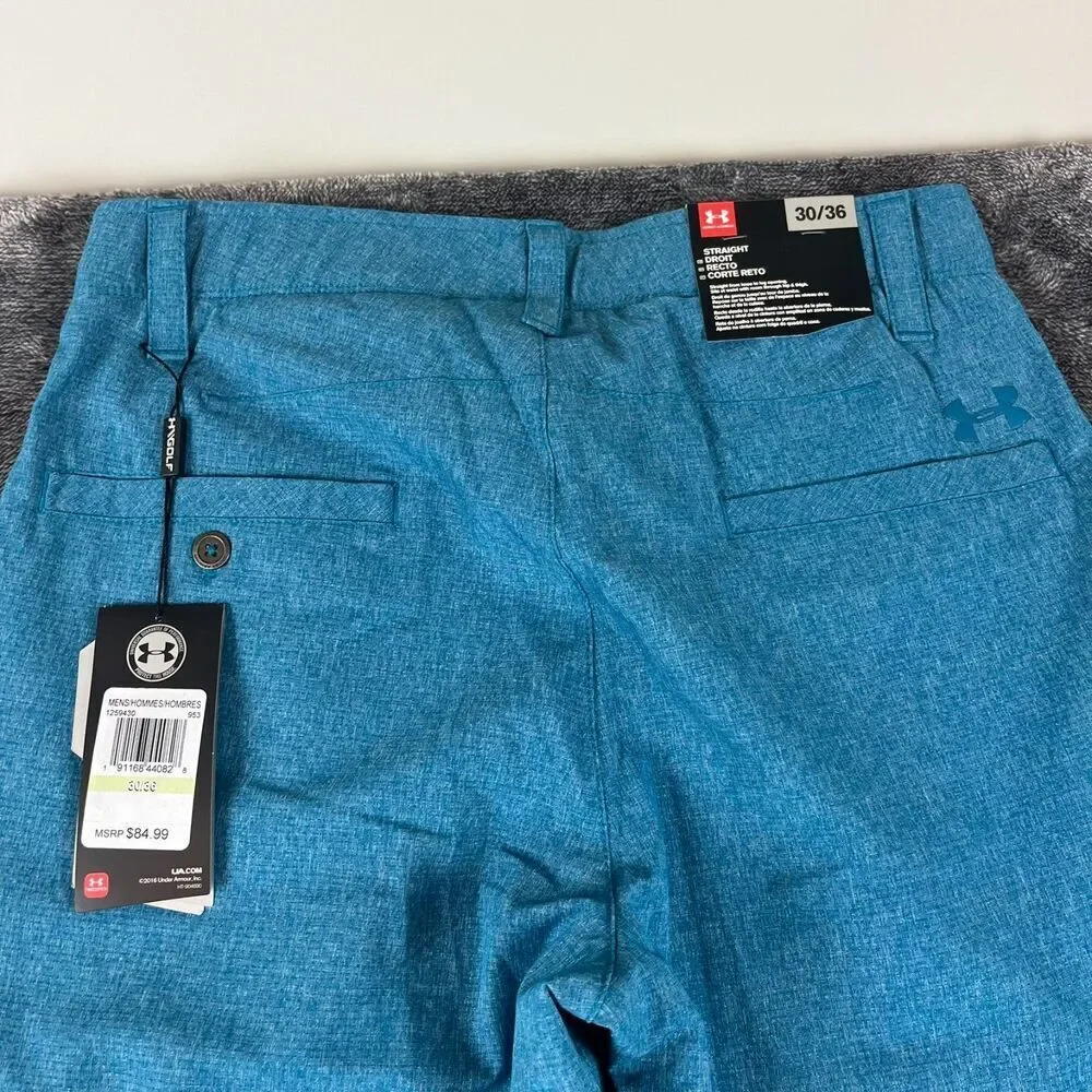 Under Armour Golf Loose Straight Men's Pants Blue 30X36 (30X34.5) NWT Stretch - Picture 9 of 11